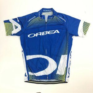 Womens Orbea Cycling Jersey Sz L Full Zip Blue Bicycle Shirt